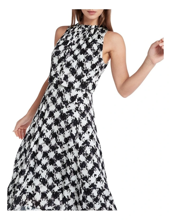 Gaia Silk Dress in Ivory/Black image 4