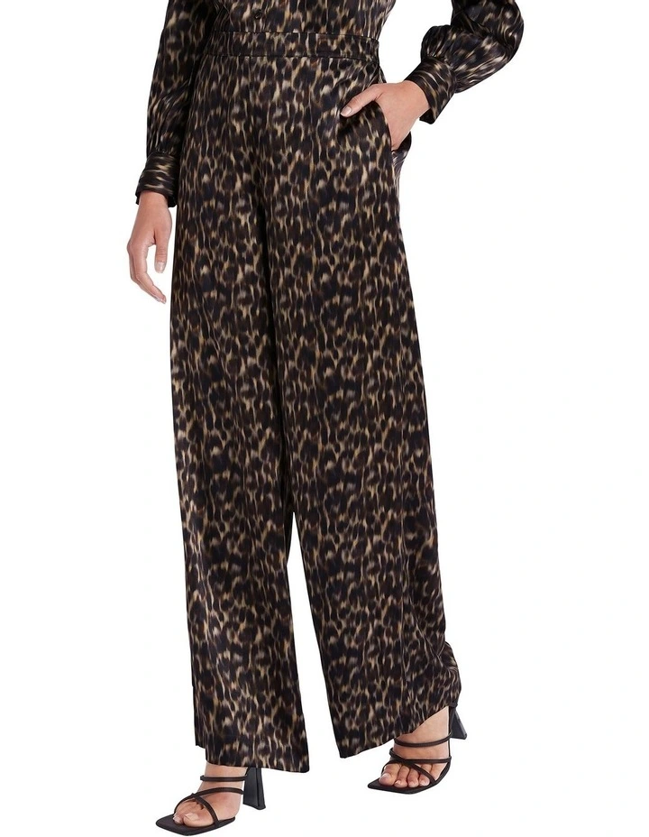 Rya Silk Wide Leg Pant in Black image 1