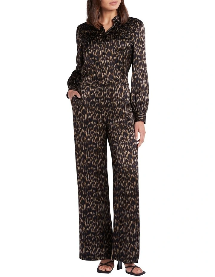 Rya Silk Wide Leg Pant in Black image 3