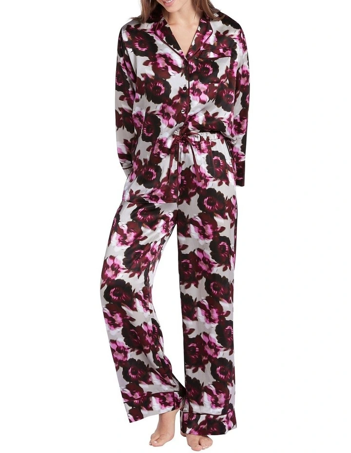 Flore Silk Pyjama Pant in Plum image 2