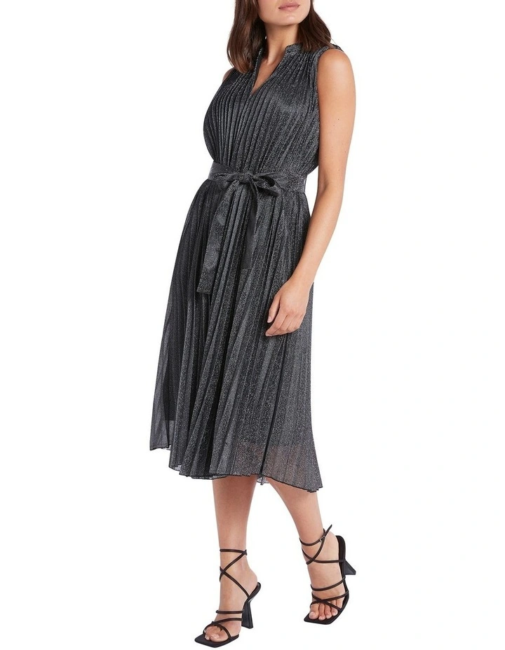 Angelique Lurex Dress in Platinum image 3