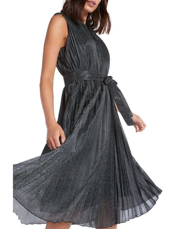 Angelique Lurex Dress in Platinum image 4