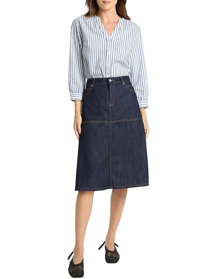 Jodie Denim Skirt in Indigo image 2