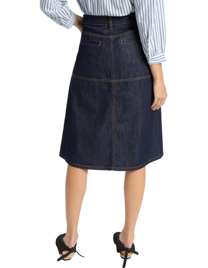 Jodie Denim Skirt in Indigo image 3
