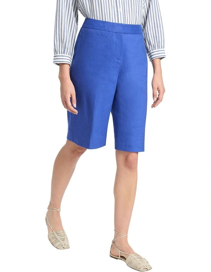 Helene Linen Short in Azure image 1
