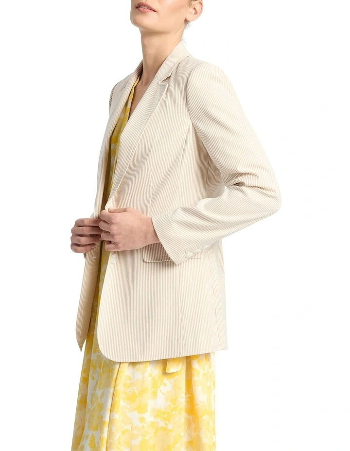 Lila Stripe Blazer in Beige image 1