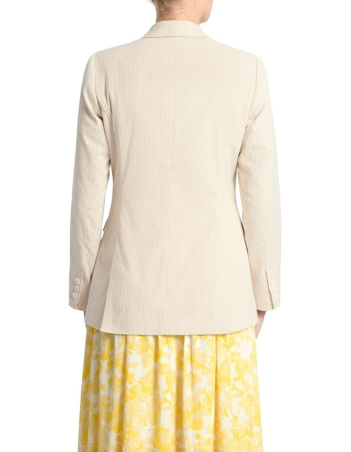 Lila Stripe Blazer in Beige image 3