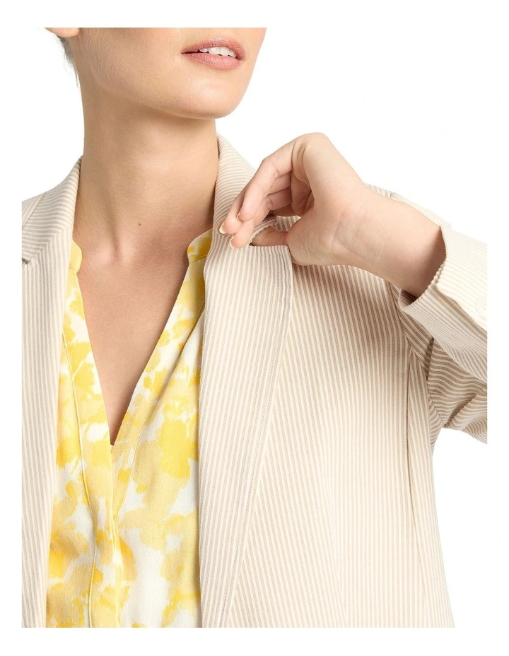 Lila Stripe Blazer in Beige image 4