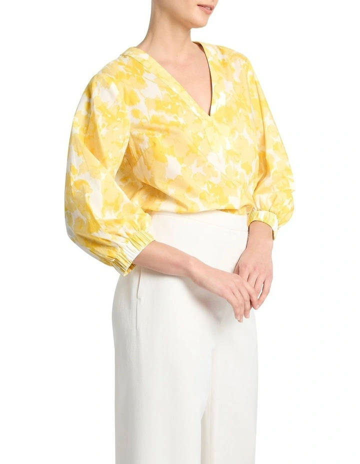 Cillia Printed Voile Blouse in Daffodil image 1