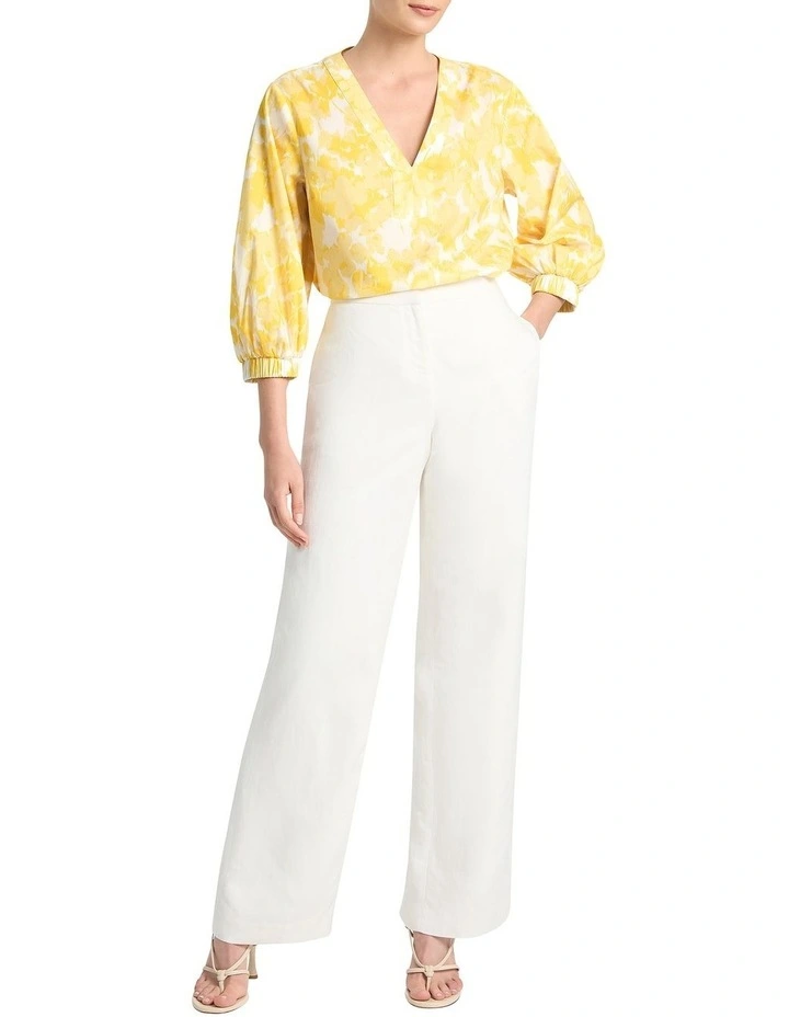 Cillia Printed Voile Blouse in Daffodil image 2