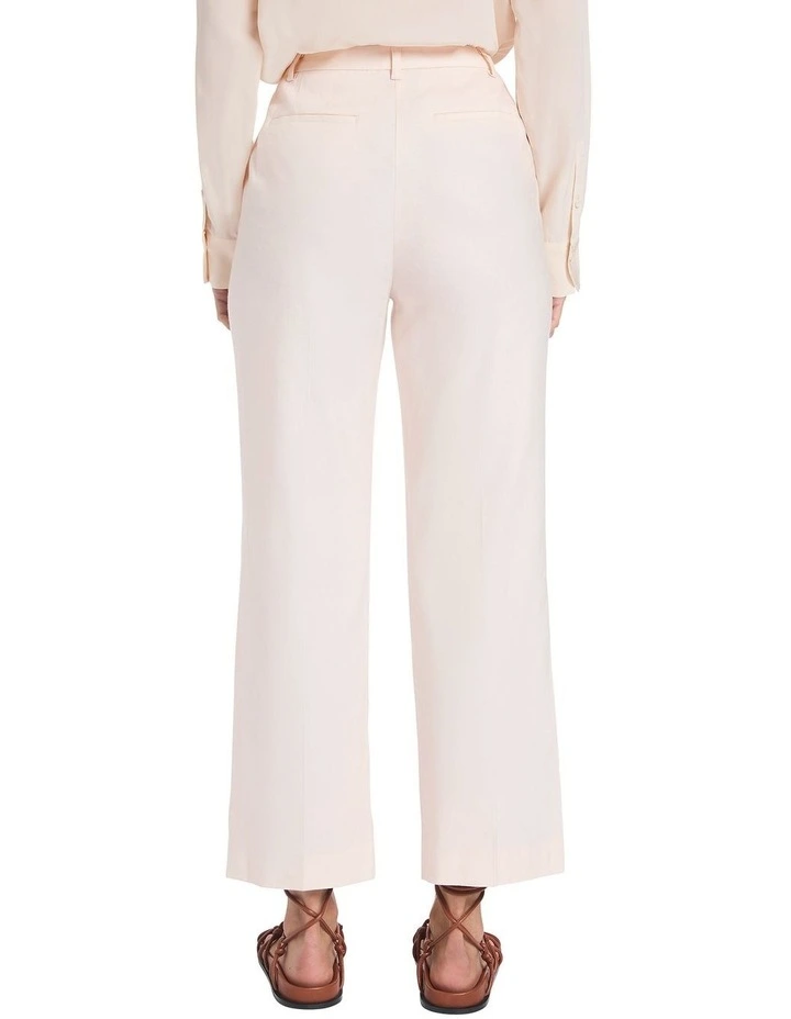 Saxon Cropped Linen Pant in Cream image 3