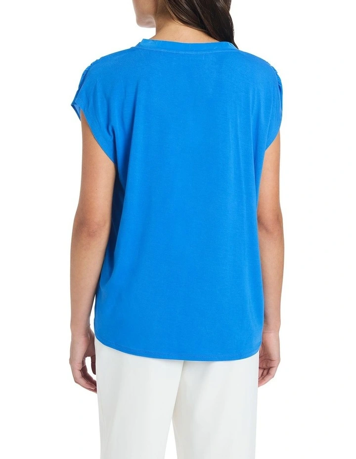 David Lawrence Lua Silk Mix Tee in Blue | MYER