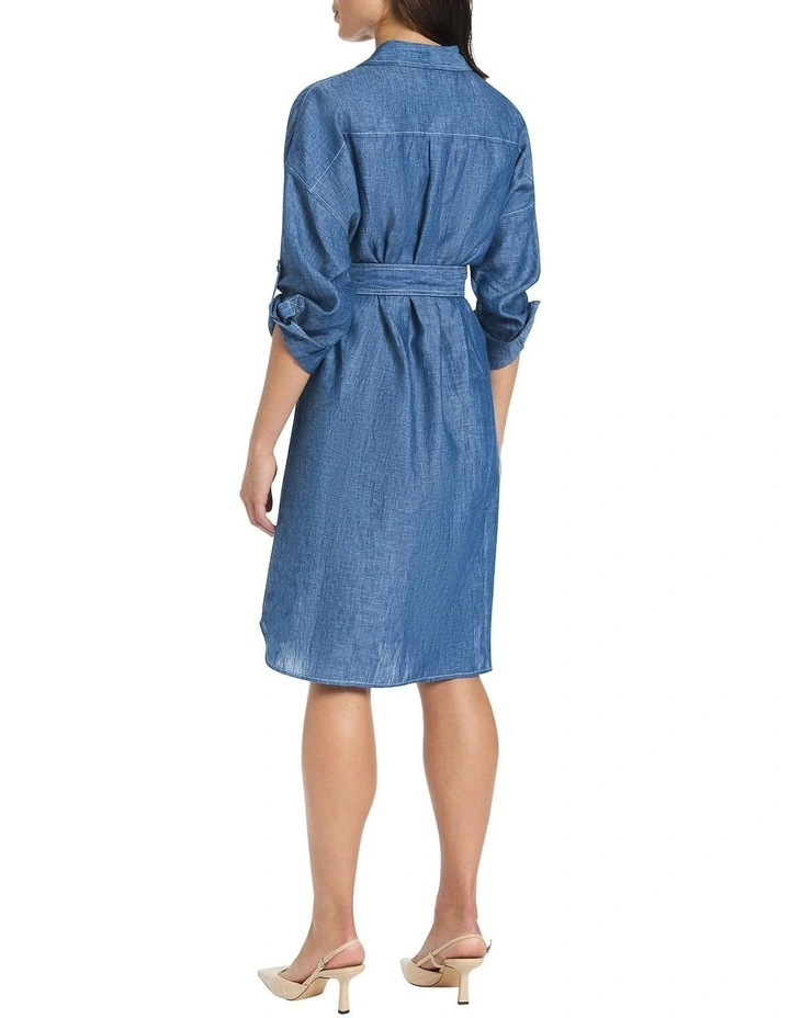 Eileen Chambray Dress in Blue image 2
