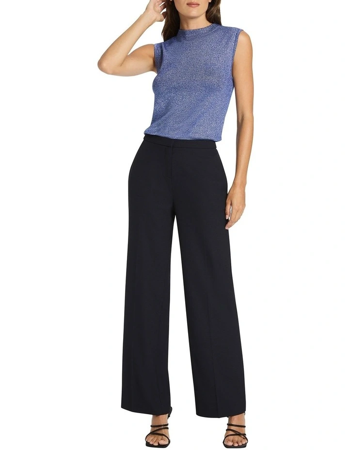 Pecky Wide Leg Pant in Black/Navy image 2