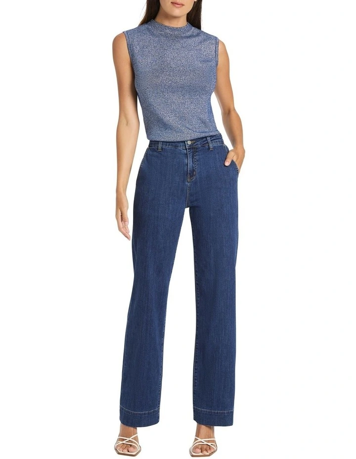 Arden Wide Leg Jean in Blue image 3