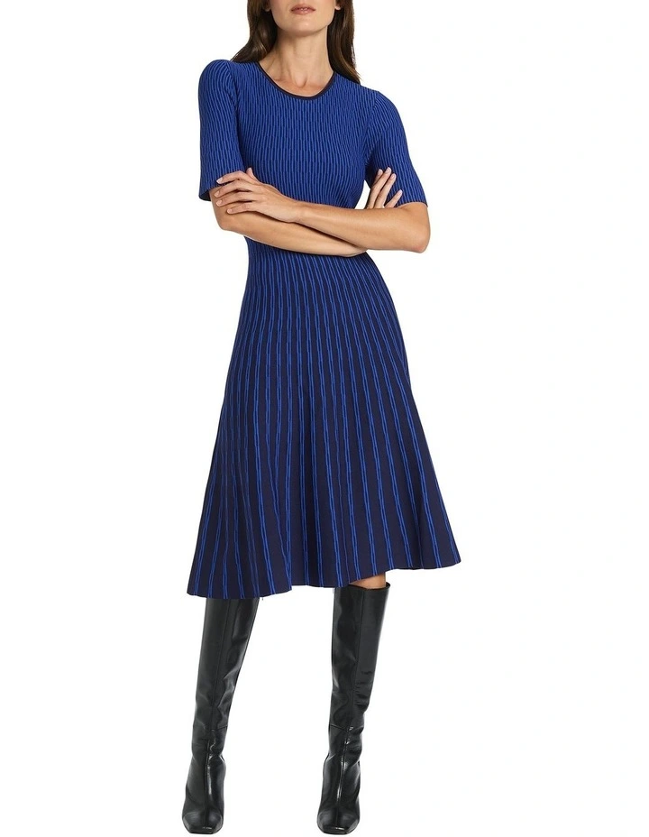 Giada Knit Dress in Cobalt/Navy image 2