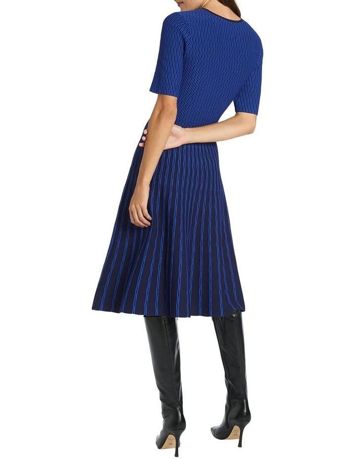 Giada Knit Dress in Cobalt/Navy image 3