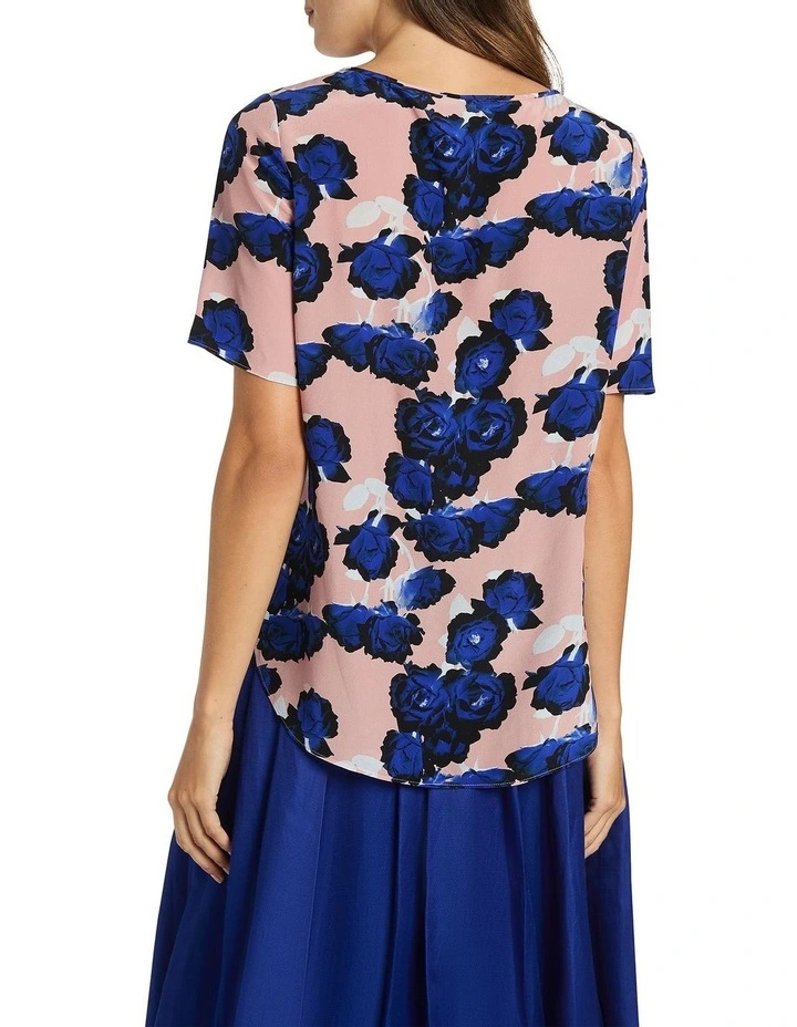 Tatum Silk Tee in Multi image 3