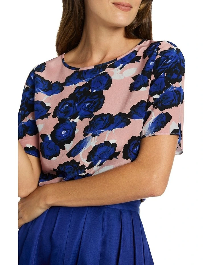 Tatum Silk Tee in Multi image 4