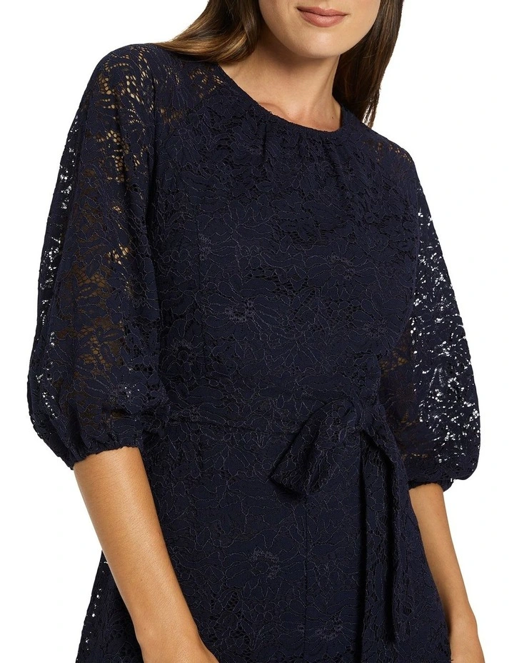 Perla Lace Dress in Navy image 4