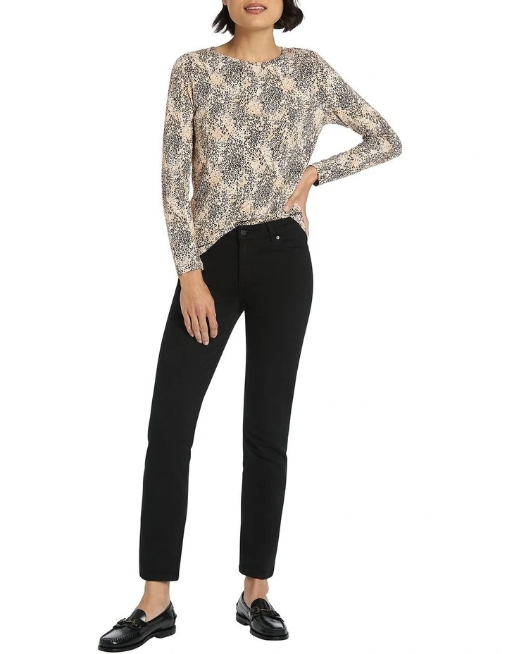 Lenora Bamboo Tee in Beige Multi image 2