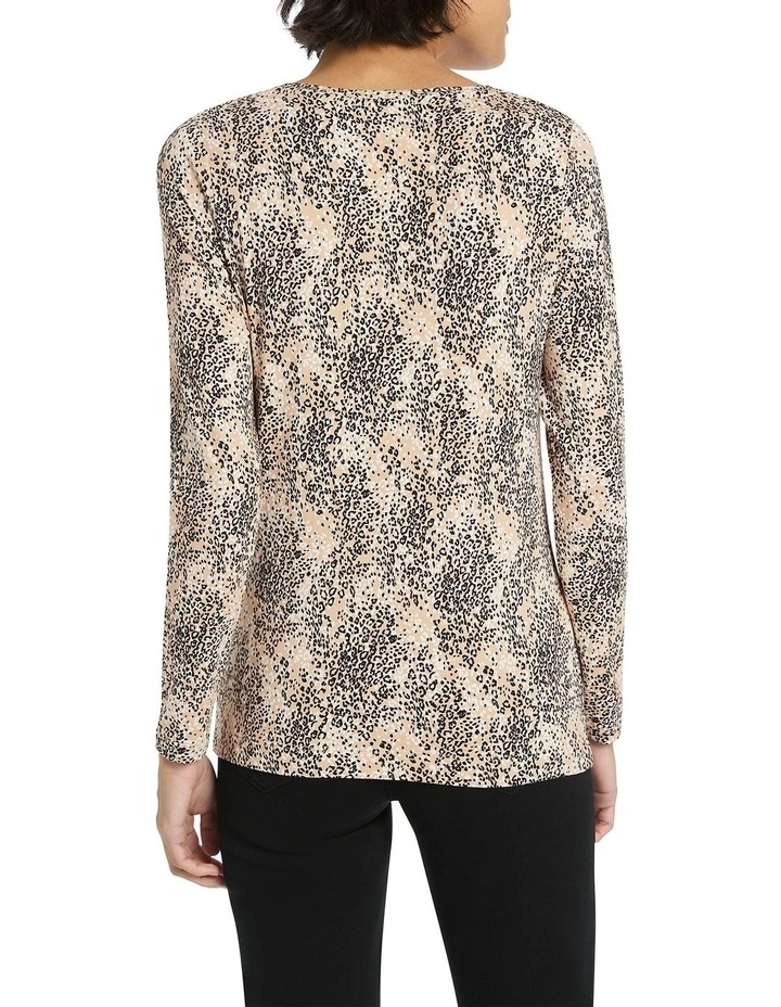 Lenora Bamboo Tee in Beige Multi image 4