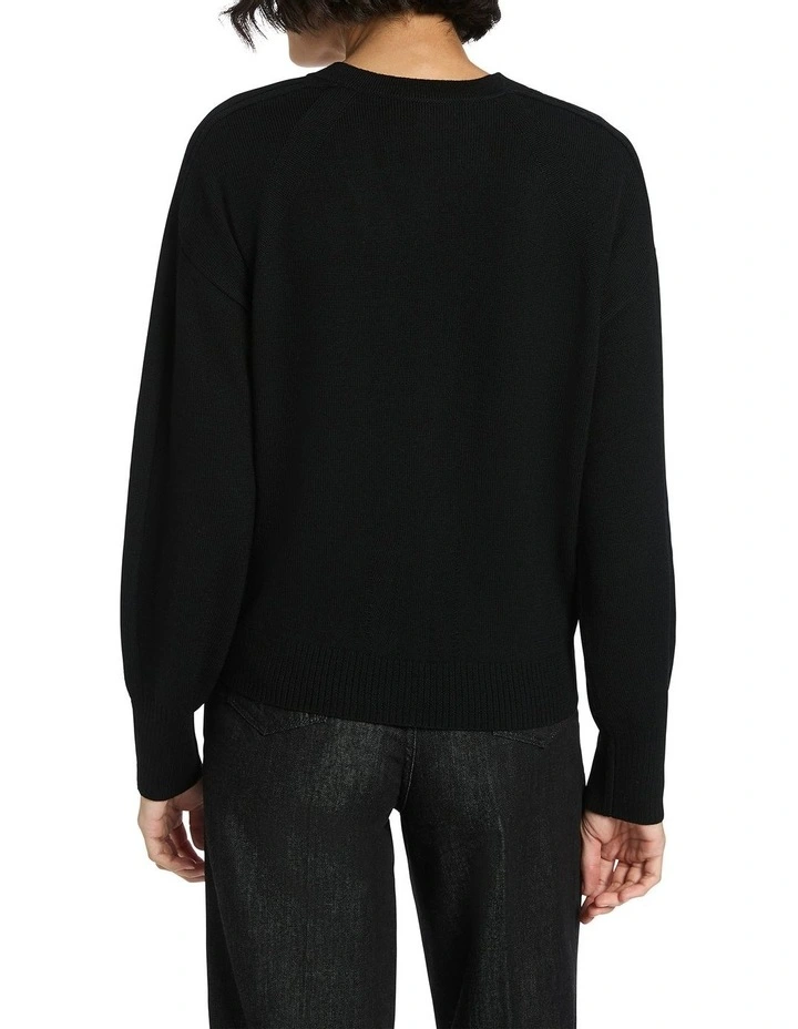 Carista Merino Cardigan in Black image 2