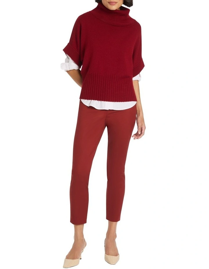 Roll Neck Gilet in Red image 2