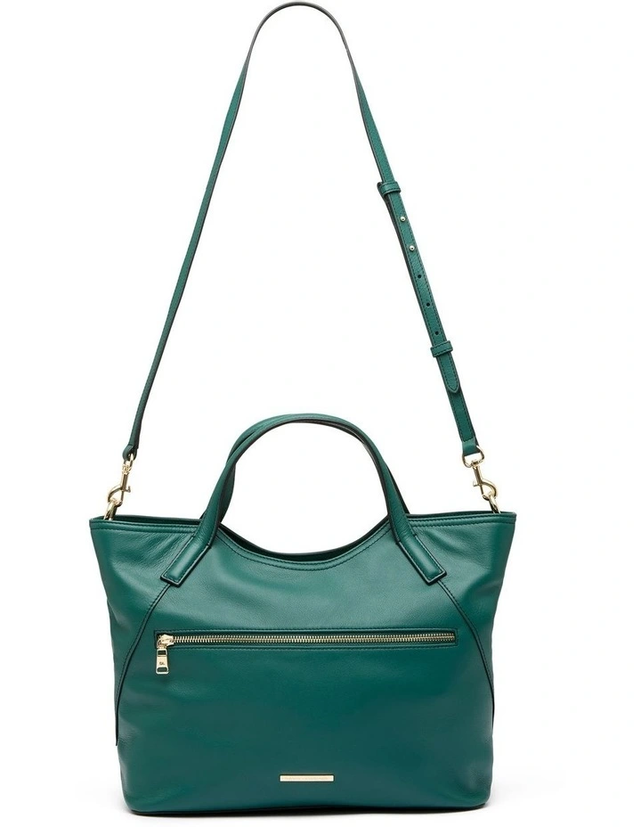 Novara Leather Tote Bag in Green image 1