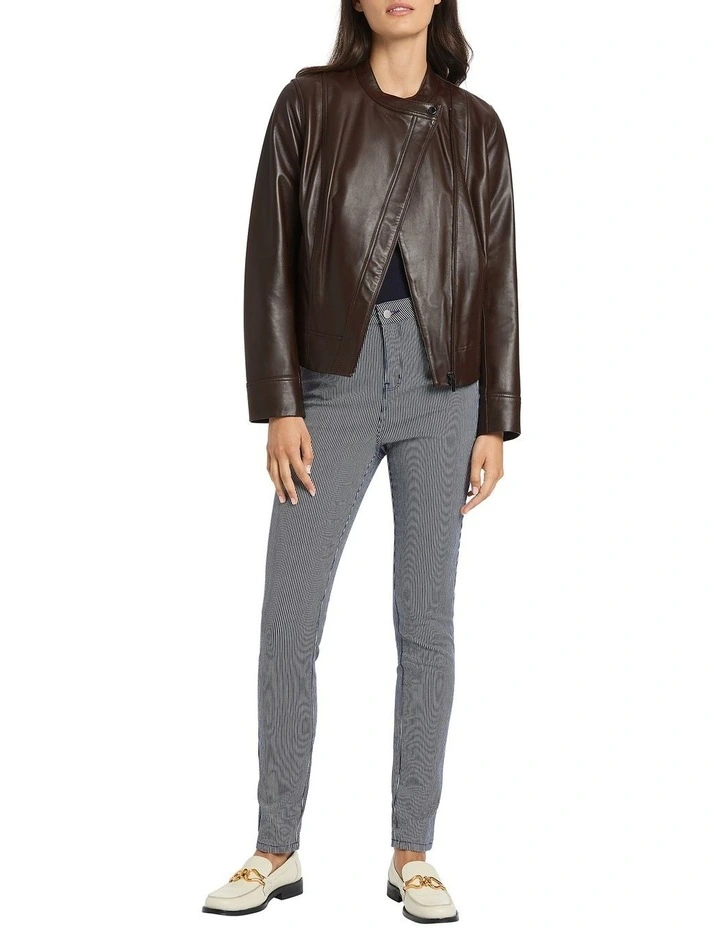 Bexley Leather Jacket in Brown image 2