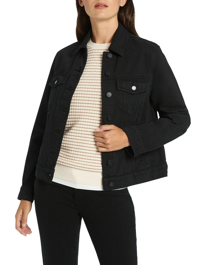 Aspen Denim Jacket in Black image 1