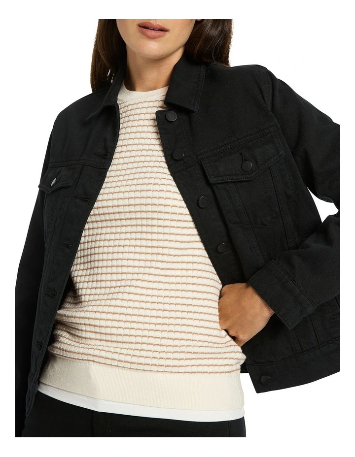 Aspen Denim Jacket in Black image 3