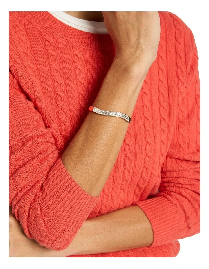 Baguette Crystal Set Bangle in Gold image 2