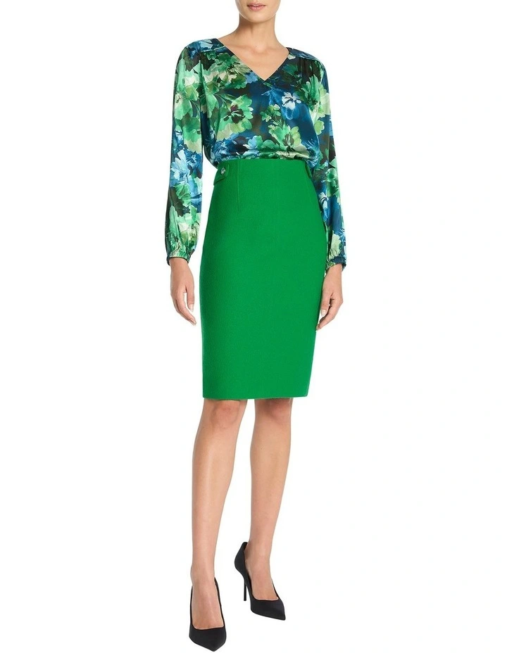 Isodora Silk Blouse in Green Multi image 2