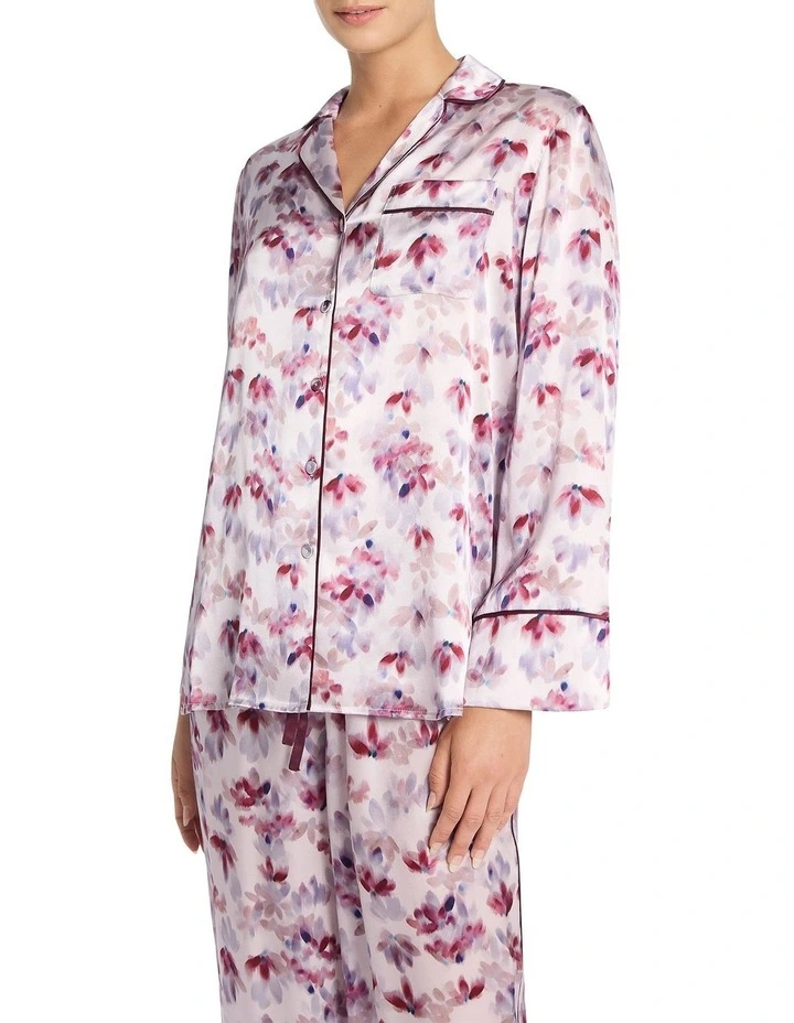 Romane Silk Pyjama Blouse in Purple Multi image 1