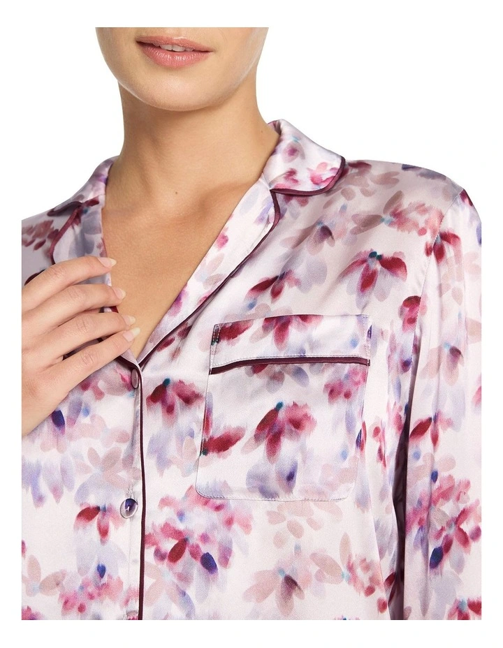 Romane Silk Pyjama Blouse in Purple Multi image 3
