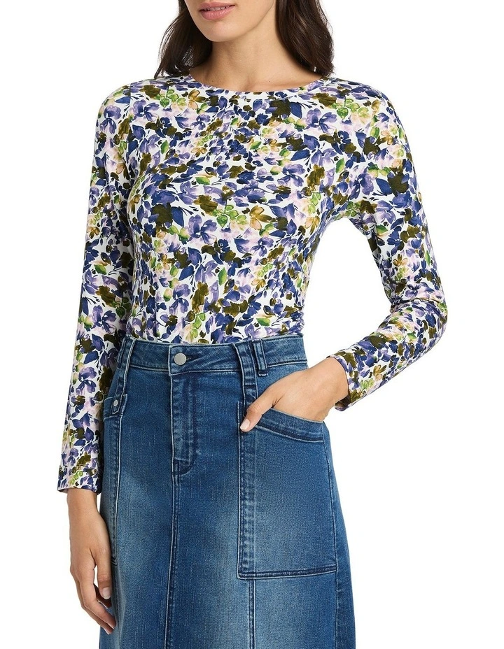Leilani Bamboo Tee in White Multi image 1