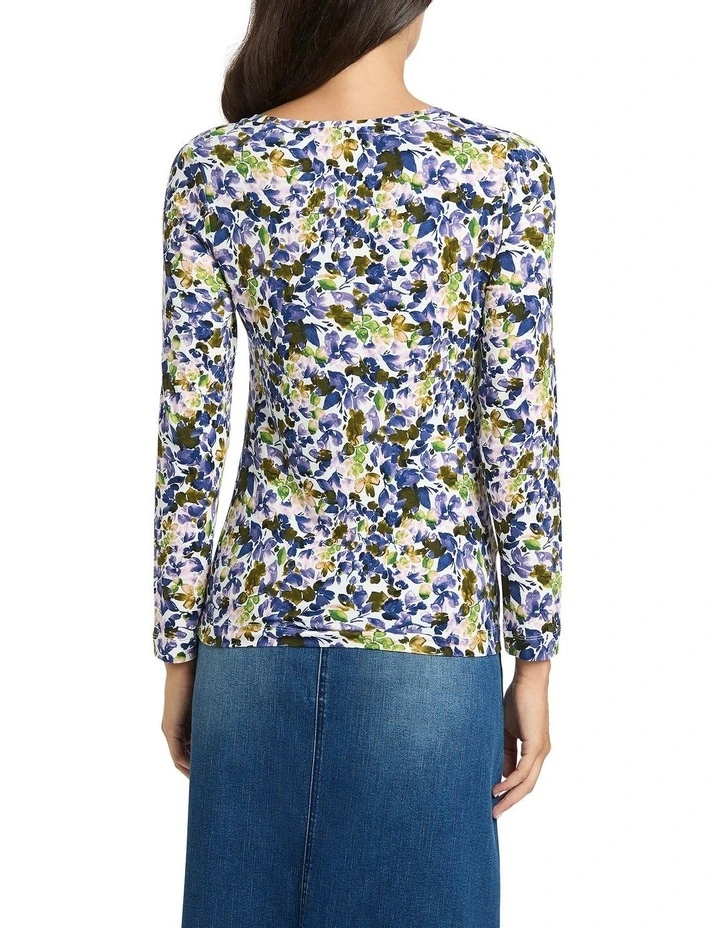 Leilani Bamboo Tee in White Multi image 4