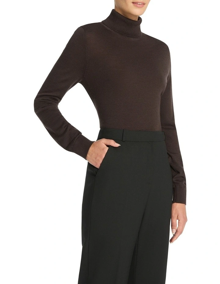 Anita Roll Neck Knit in Brown image 1