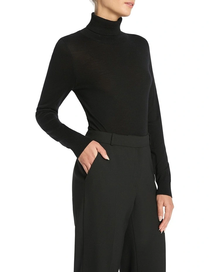 Anita Roll Neck Knit in Black image 1
