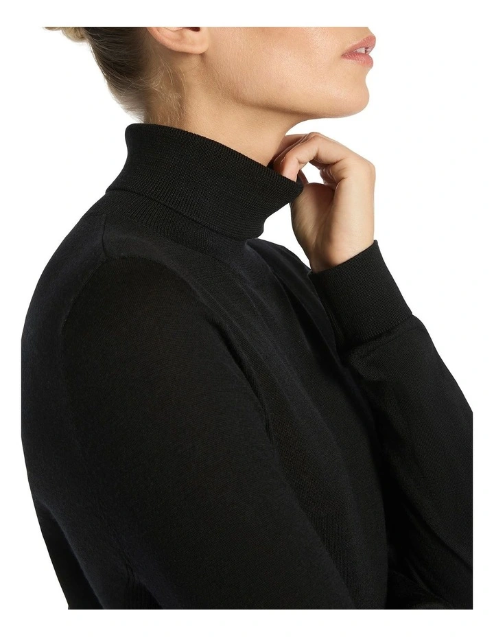 Anita Roll Neck Knit in Black image 3