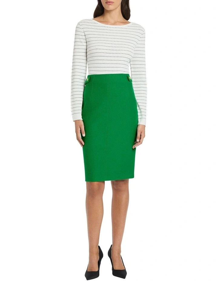 Korey Felted Wool Skirt in Green image 2