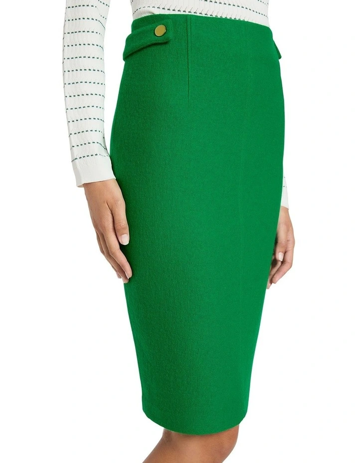 Korey Felted Wool Skirt in Green image 3