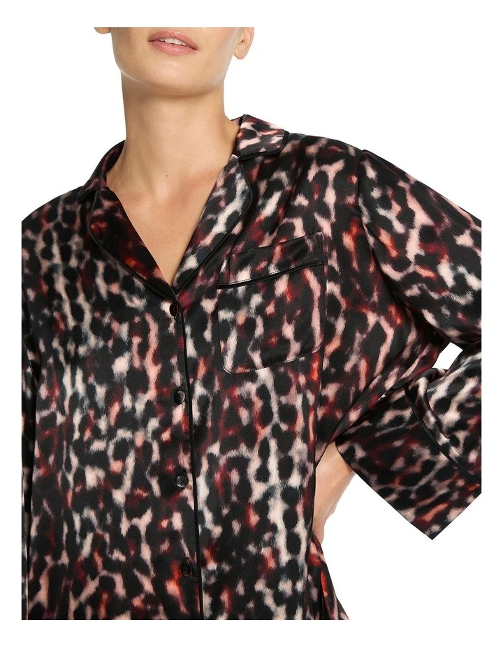 Manon Silk Pyjama Blouse in Black Multi image 3