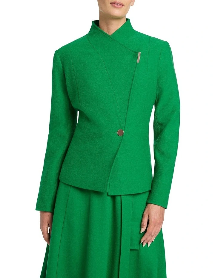 Kaitlyn Felted Wool Jacket in Green image 1
