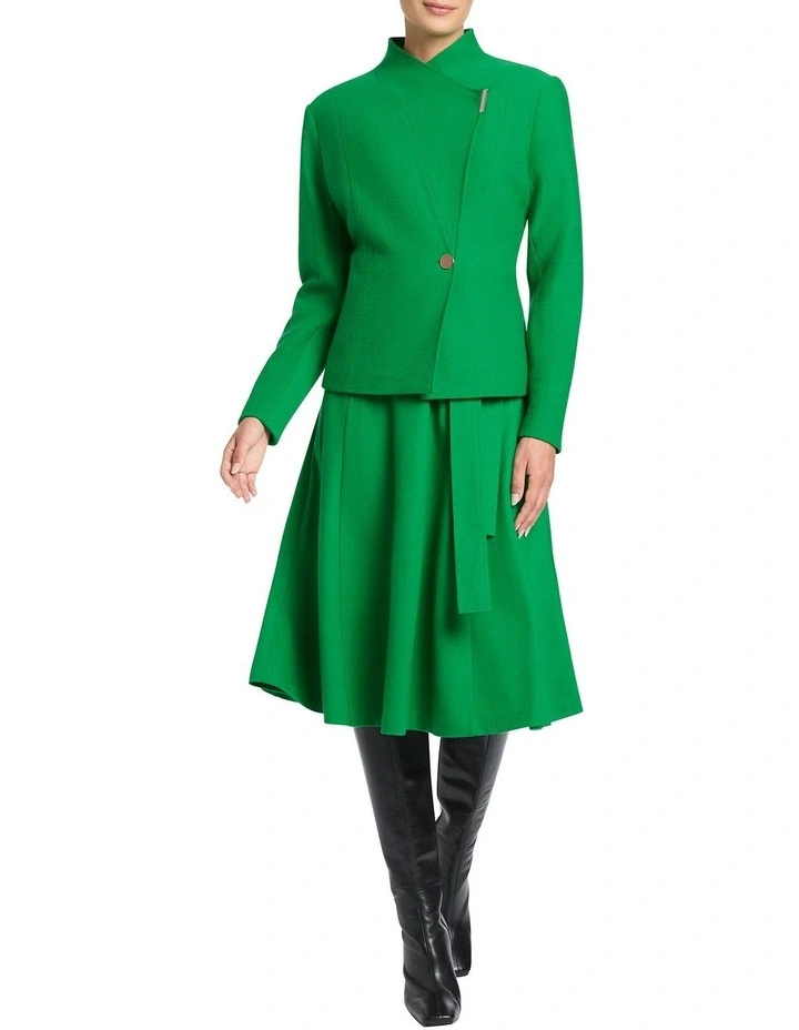 Kaitlyn Felted Wool Jacket in Green image 2