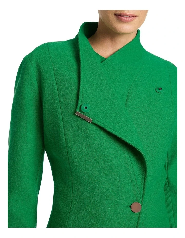 Kaitlyn Felted Wool Jacket in Green image 3