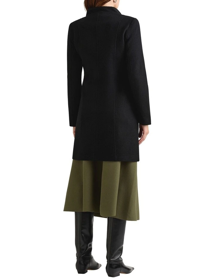 Madison Felted Wool Coat in Black image 2