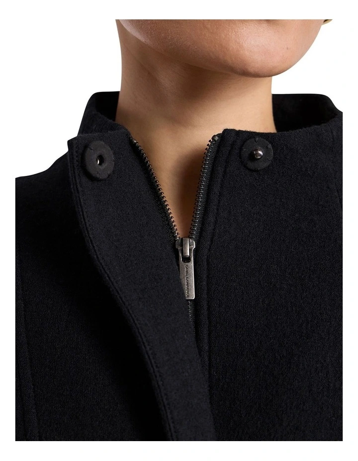 Madison Felted Wool Coat in Black image 3