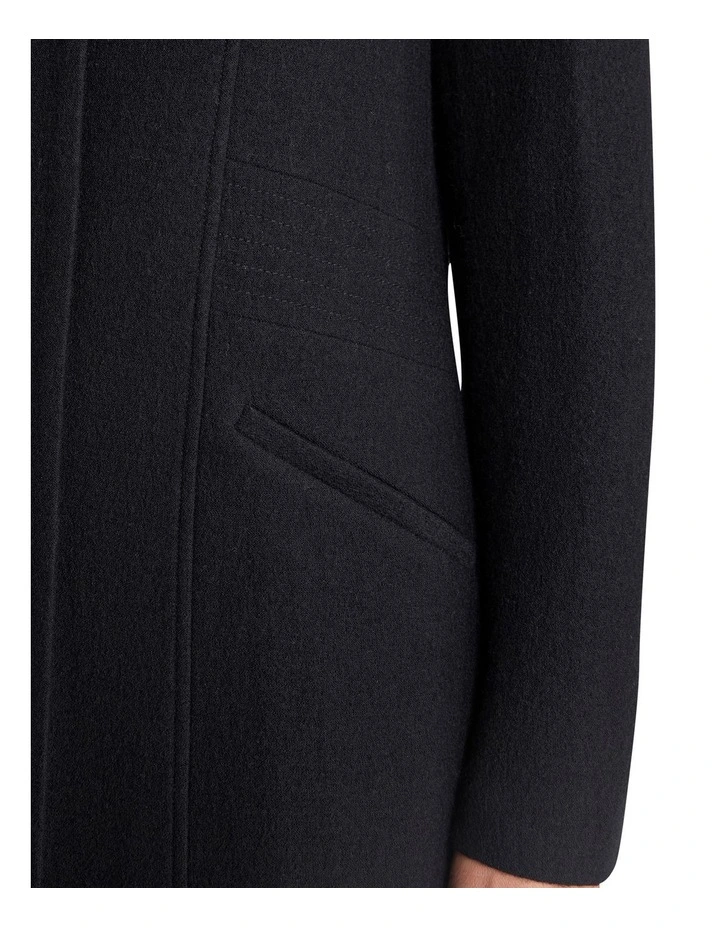 Madison Felted Wool Coat in Black image 4